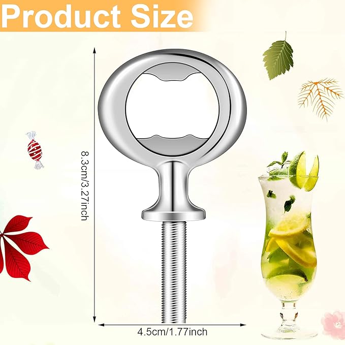 Cunhill 15 Pcs Metal Bottle Opener Blank Bulk Bottle Opener Inserts Parts Pieces Kit for Wood Craft DIY Project Turning Threaded Beer Hardware Turning Wedding Wine Party Ot Month (Silver)