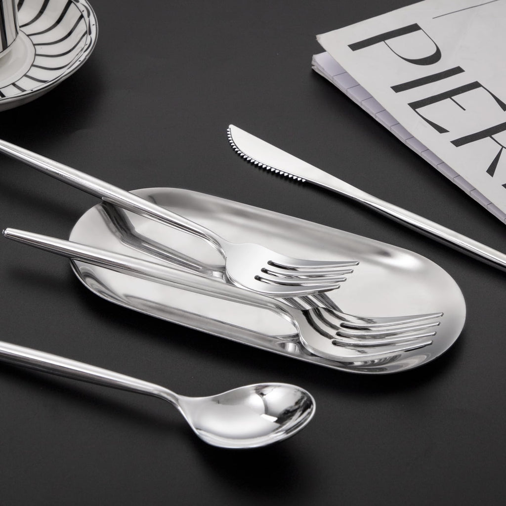 LIYH 102 Pcs Silver Plastic Silverware - Heavyduty Plastic Cutlery Set Disposable Utensils Flatware Set Knives Forks Spoons Disposable Cutlery Mothers Day