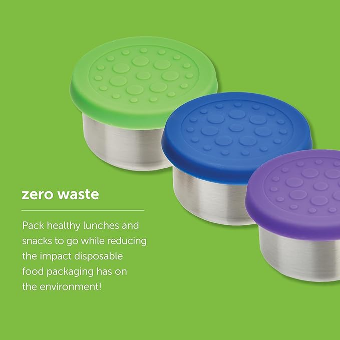 LunchBots 4.5 oz Stainless Steel Condiment Containers 2pk Purple