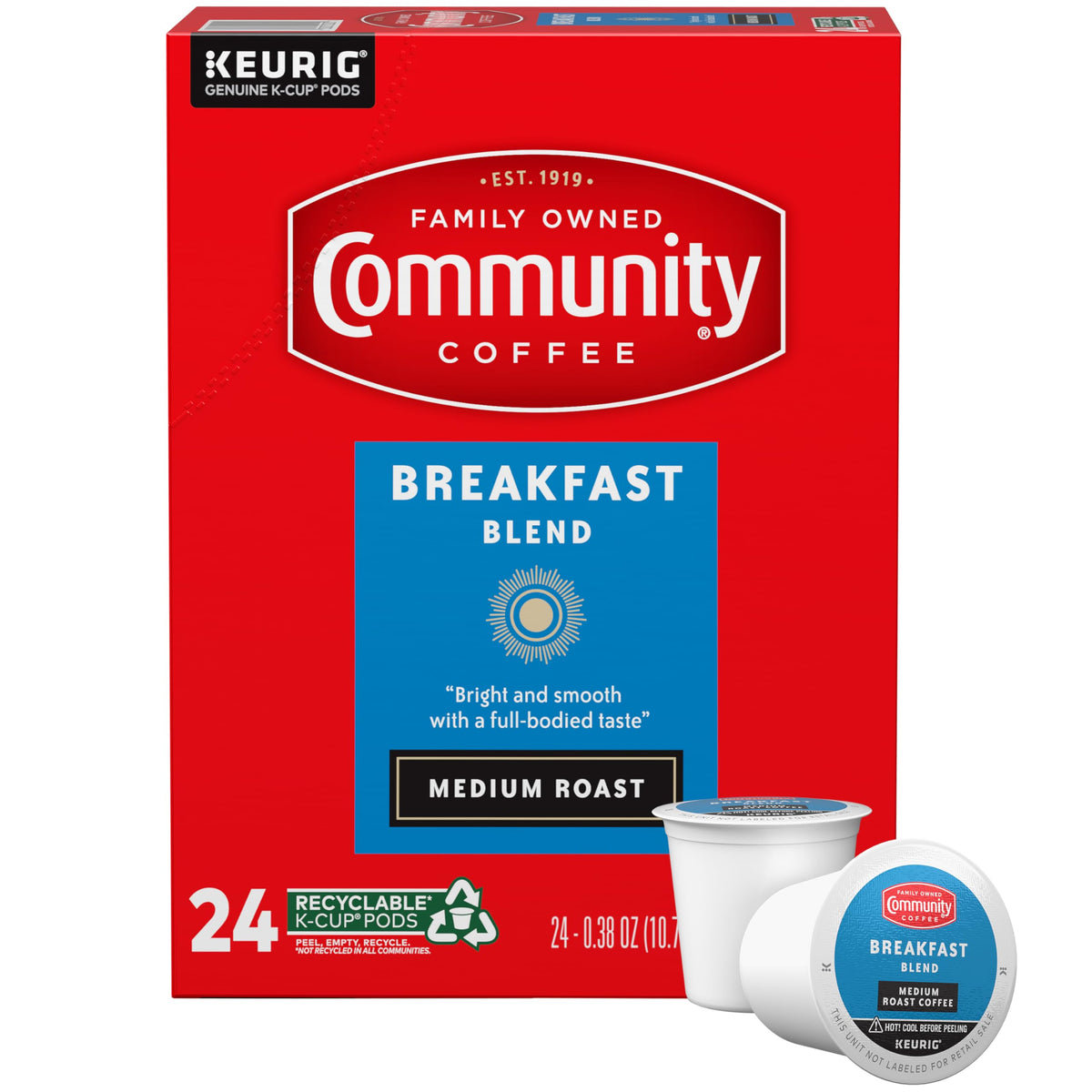 Community Coffee Grandma's Sugar Cookie Keurig K-Cup Pods, Limited Edition Holiday Flavor, Natural Ingredients, 10 Count (Pack of 1)