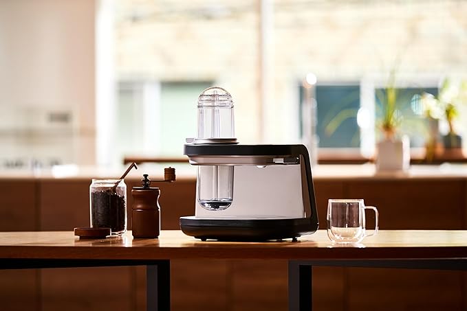 Tiger Siphonysta Siphon Coffee Maker | Single Serve Coffee Machine with Automatic Siphon Brewing | 9 Flavor Settings | Vacuum Brew Technology | Made in Japan | 10 oz | Black