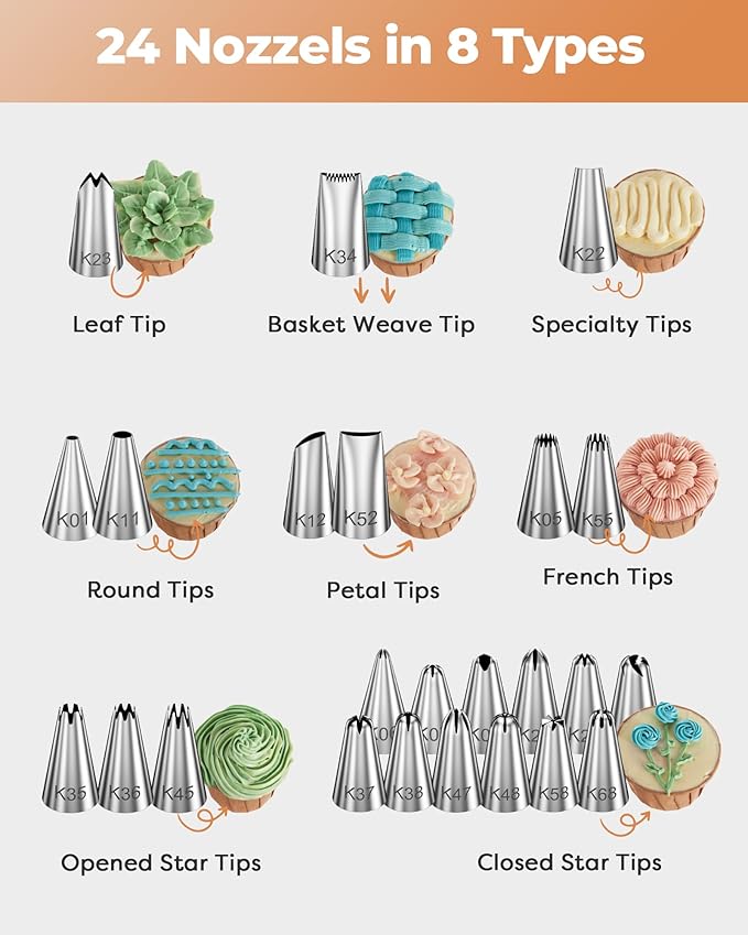 Kootek 35 Aluminum Cake Decorating Kit, Baking Tools for Beginners & Pros