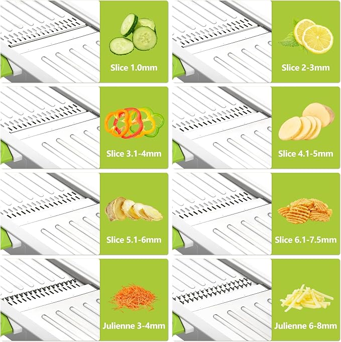 Foyucool Mandoline Slicer for Kitchen, Adjustable Vegetable Potato Slicer