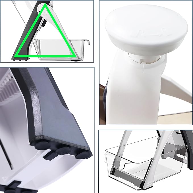 ONCE FOR ALL Safe Mandoline Slicer, Vegetable Slicer Potato Slicer, Gray