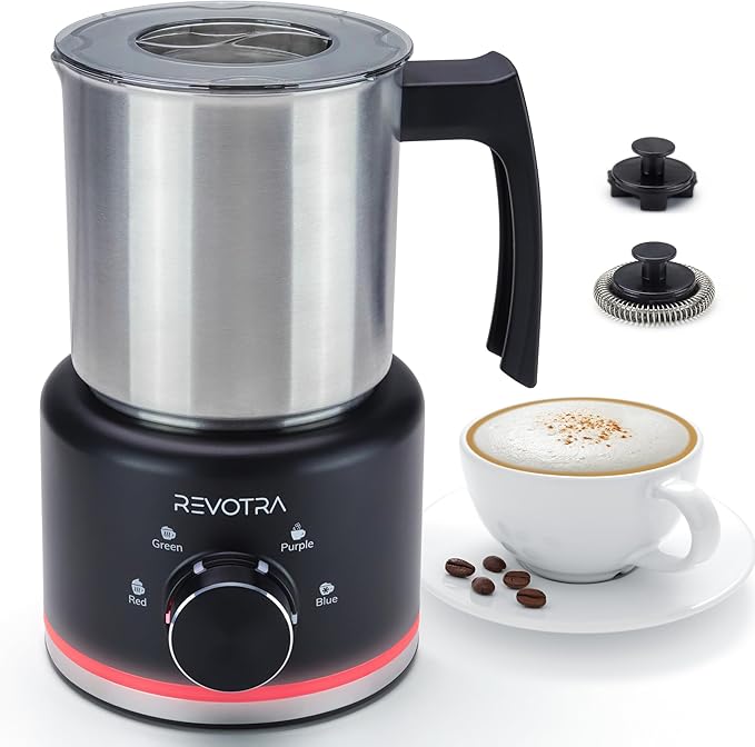 4 in 1 Milk Frother and Steamer, 500ml Stainless Steel Electric Foam Maker