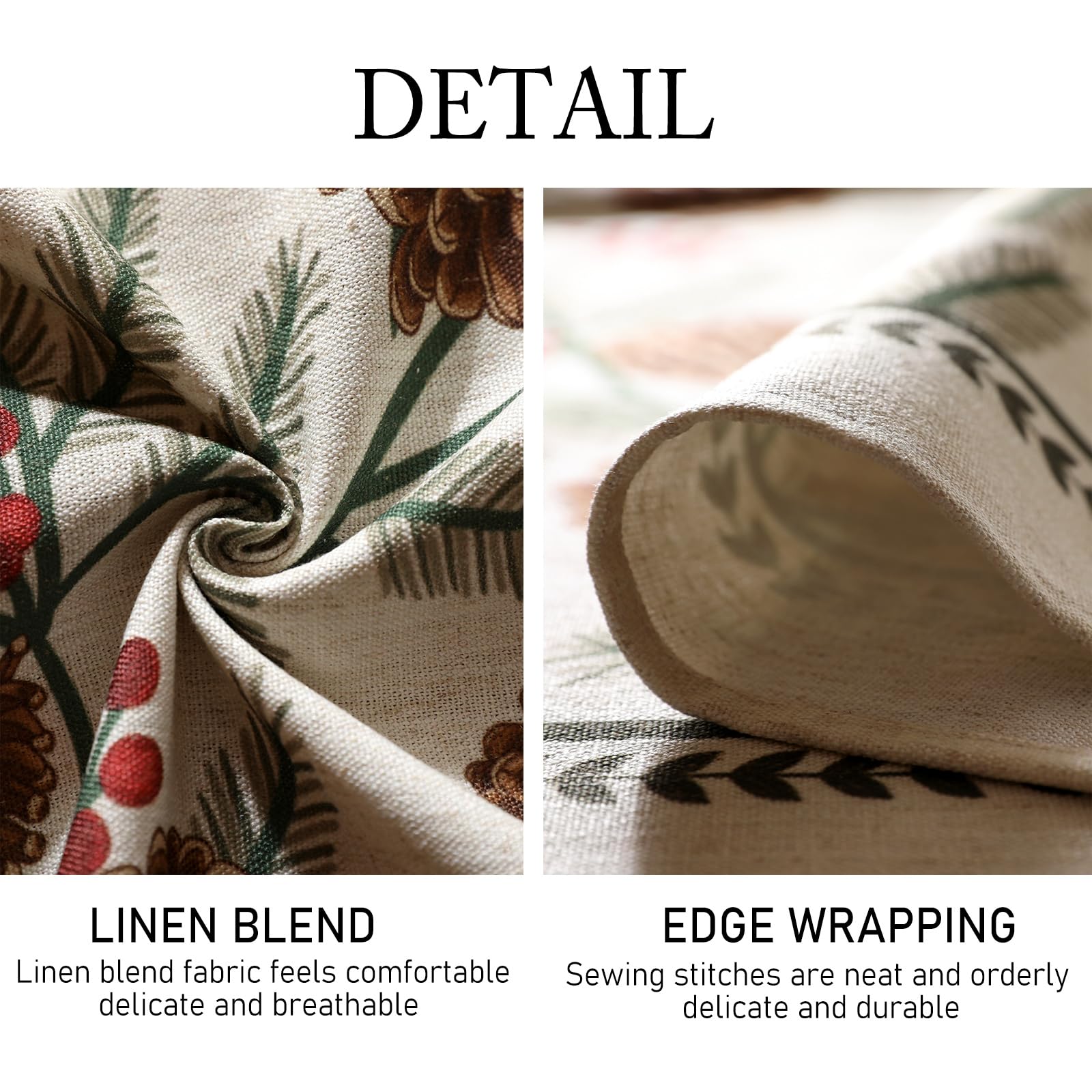 ISAENNE Designer Vintage Linen Rectangular Tablecloth,79"x55"-Carol B