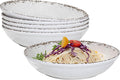 ZAROCRUS Rustic White Melamine Pasta Bowls, 6 Pack 9.25 inch Serving Bowls, Wide and Shallow All-purpose Bowl, Unbreakable Kitchen Bowls for Salad, Pasta, Ramen, Soup, Noodle, Fruit. Dishwasher Safe…
