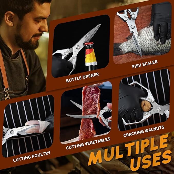 Huusk Kitchen Scissors for Food - Multifunction Kitchen Shears Heavy Duty