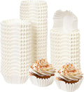 qiqee Square Cupcake Liners, 500 Count, White,Standard Size