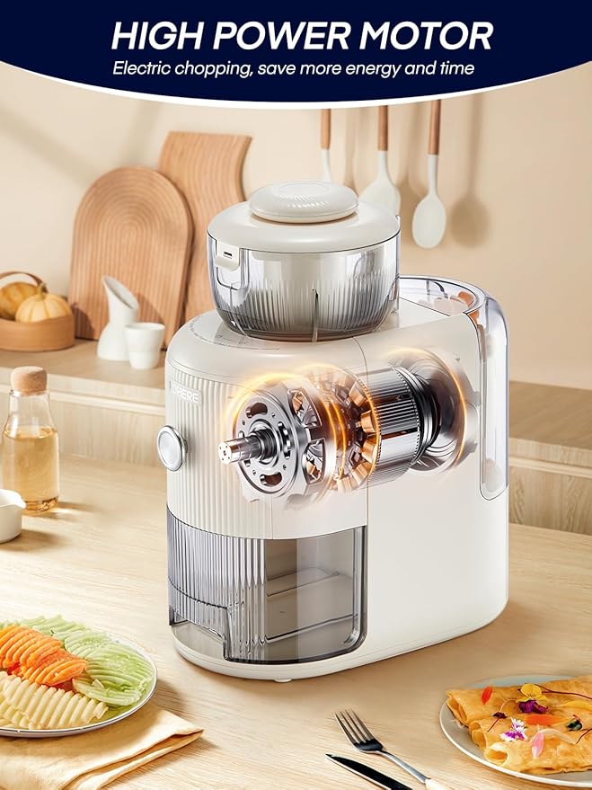FOHERE 6 IN 1 Electric Cheese Grater Vegetable Chopper for Kitchen