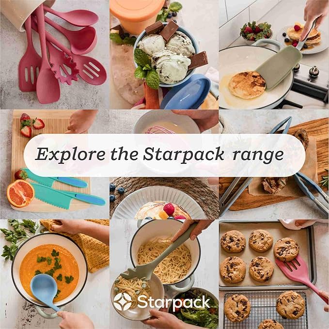 Starpack Get a Grip Silicone Kitchen Tongs (2-Pack, 9" + 12") - LFGB Non Toxic, 600°F Heat Resistant, BPA-Free - Heavy-Duty Stainless Steel, Locking - Dishwasher Safe for Nonstick Cookware