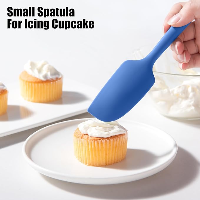 Doosu 600°F Heat Resistant Silicone Spatula Scrapers (Set of 4, Multi-3)