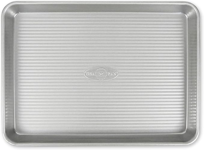 USA Pan Bakeware Nonstick Quarter Sheet Pan, Baking Sheet Aluminized Steel, Pan Measures: 13 x 9.5 x 1 inches