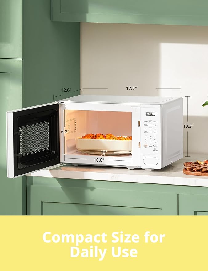 COMFEE' Countertop Microwave Oven 0.7 Cu.Ft, 700W, White, 11 Power Levels