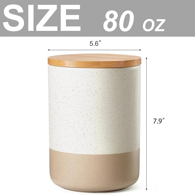 Kitchen Canister for Counter, Ceramic Food Storage Containers with Lids