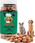 Chef Kitty Duck Dog Treats | 100% Human Grade Freeze Dried Cat Treats, Single Ingredient | High Protein Cat & Dog Food Toppers | No Additives or Preservatives | Inspected & Tested in USA | 1.6 oz