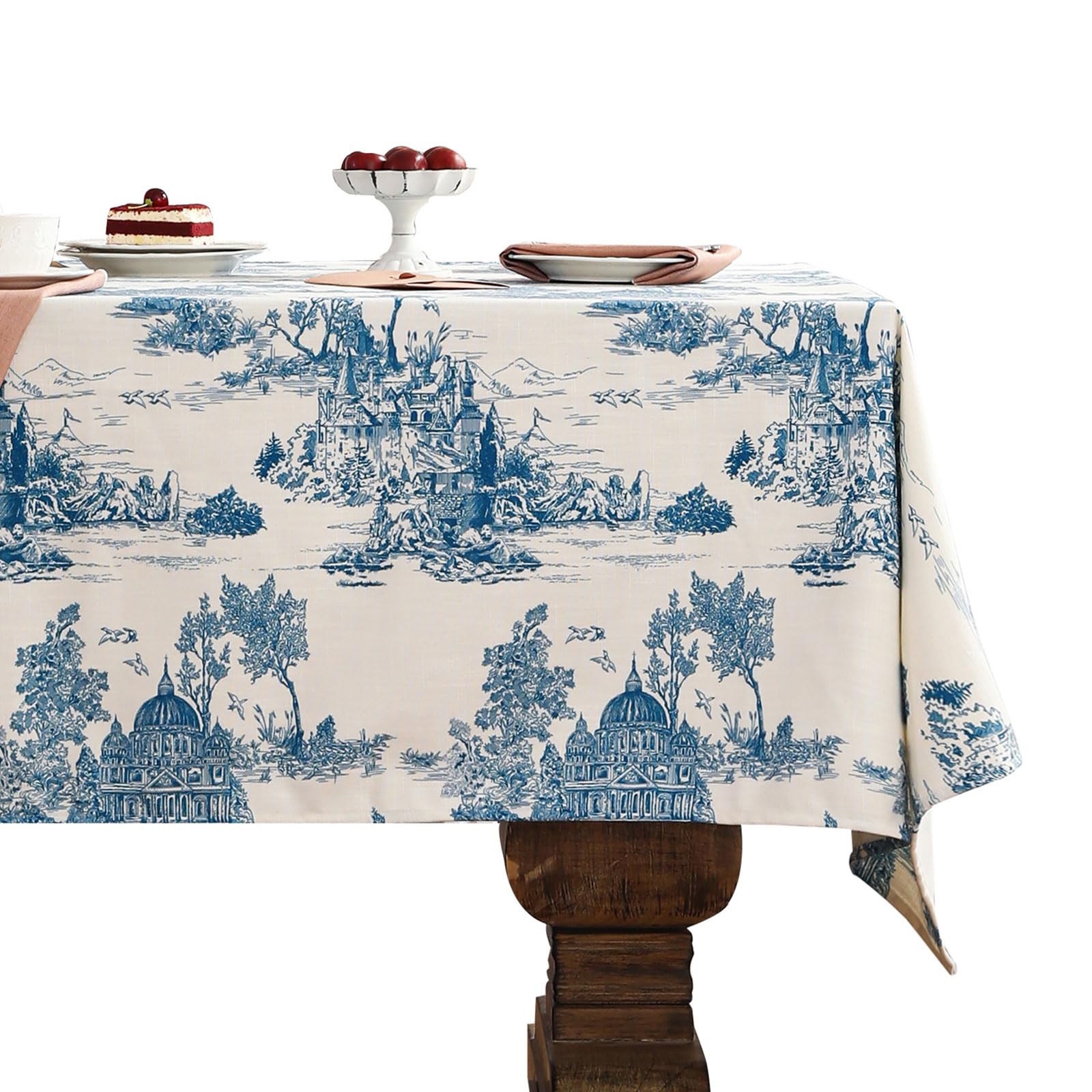 patdrea Elegant French Linen Tablecloth,Rectangular,118"x67"-Lucerne A