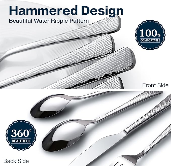 Silverware Set for 4, 20 Piece Flatware Set, 18/10 Stainless Steel