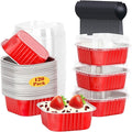 LNYZQUS 5oz Mini Cake Pans with Lids, Individual Brownie Tins 120 Pack