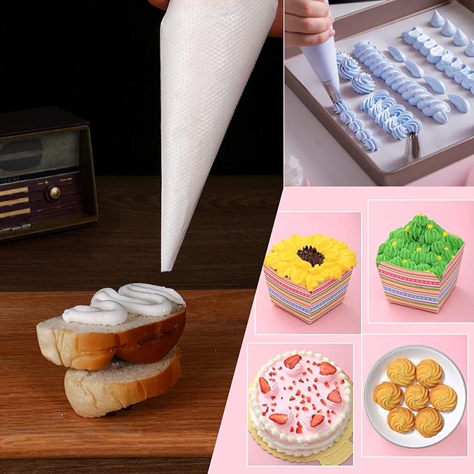 200 Pcs Piping Bags 12 Inch Pastry Bags Disposable, Tipless Piping Bags Icing Bags Frosting Bags for Cake Cookie Decorating Supplies