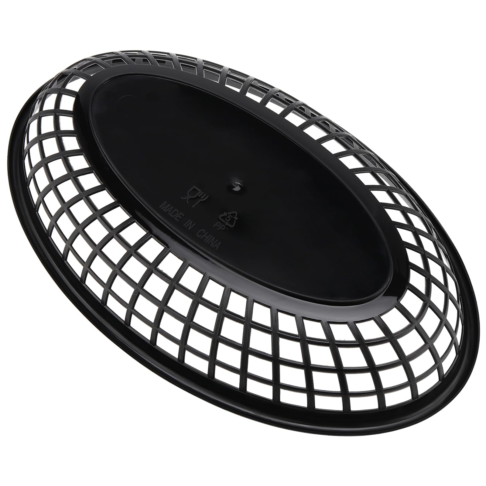 HEIHAK 60 Pack 9x5.7x1.6 Inch Black Plastic Fast Food Baskets, Restaurant Serving Basket, Oval Fast Food Serving Baskets for Picnic, Chicken, Burgers and Fries