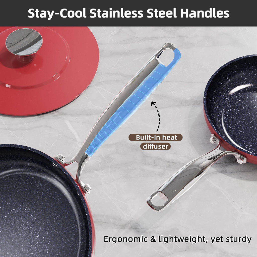 Nuwave Lux 13pc Forged Lightweight Nonstick Ceramic Cookware Set, PFAS-Free