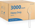 SACATR 3000 Count Clear Plastic Spoons Heavy Duty