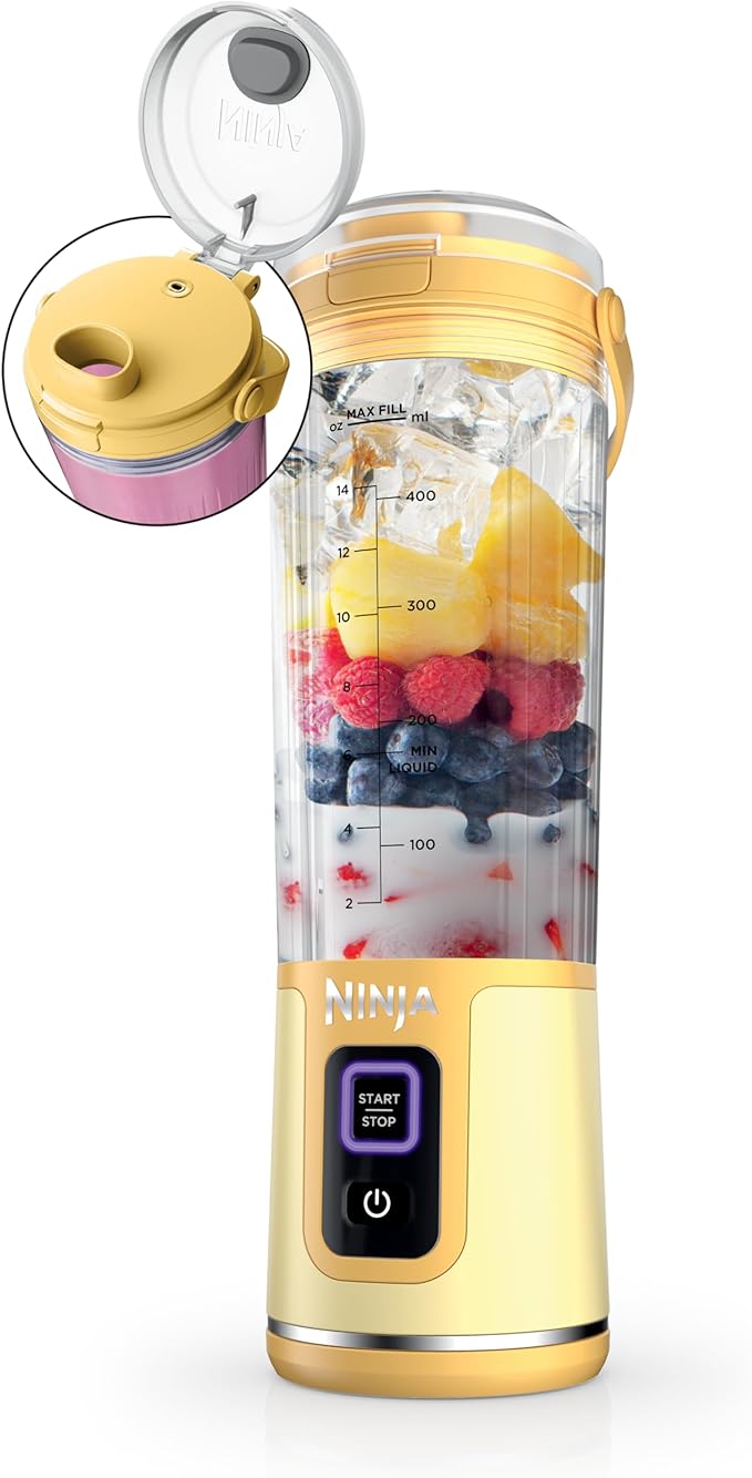 Ninja Blast Portable Blender, Cordless,18oz Vessel, Lemon Meringue, BC151LB