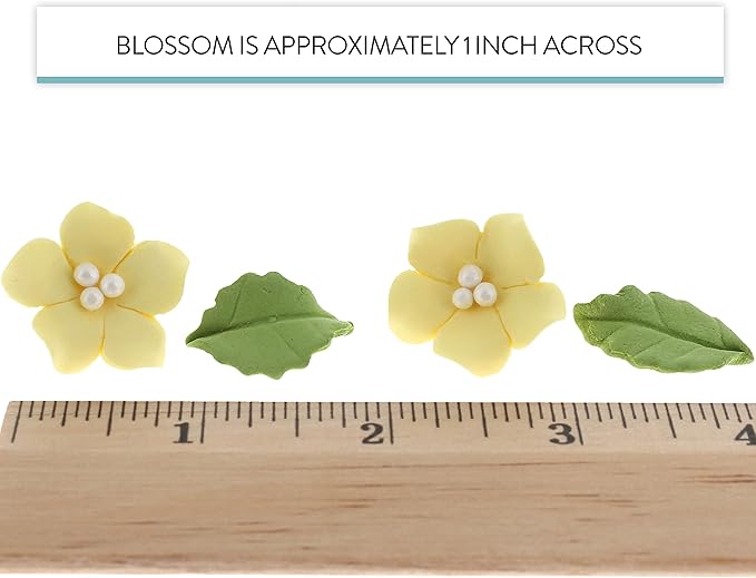Global Sugar Art 24-Count Mini Yellow Edible Flowers Cake Decorations
