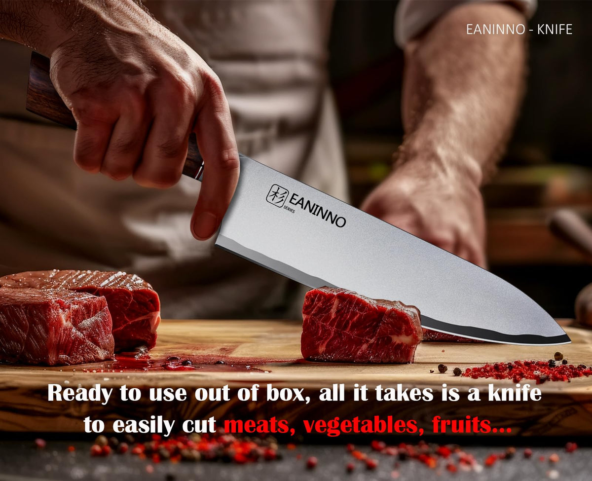 EANINNO Kitchen Chef Knife 8 inch Japanese High Carbon Steel Sharp Knife