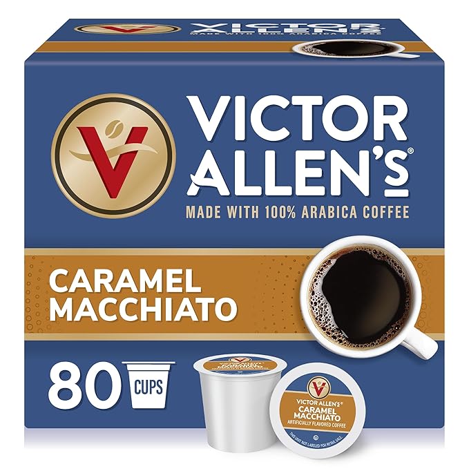 Victor Allen Coffee, Caramel Macchiato Single Serve K-cup, 80 Count (Compatible with 2.0 Keurig Brewers)