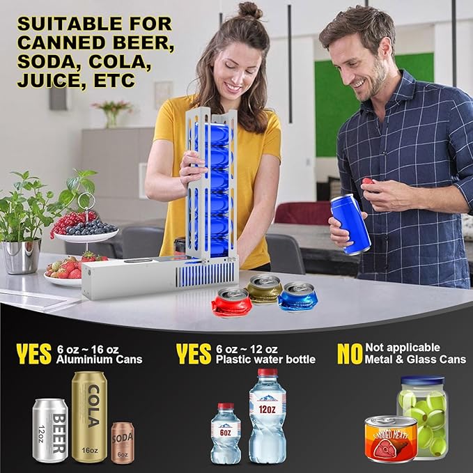 JNSTU Electric Can Crusher, Automatic Electric Can Crushers for Recycling 12oz&16oz Cans, Fill 8 cans at a Time, Aluminum Can Smasher for Recycling Aluminum Seltzer, Cola, Beer Cans