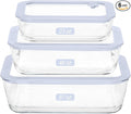 Urban Green Glass Food Container Set with Silicone Glass Lid, 3 Pack, Airtight, LeakProof, 100% Plastic Free, Meal Prep Food Storage Containers