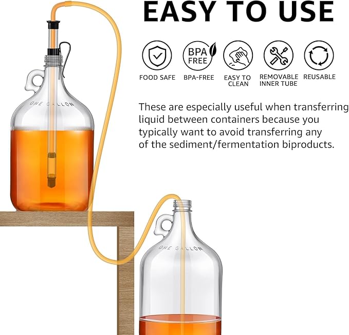 Hgkeke 3/8" Auto Siphon Beer Bottle Siphon Pump for Gallon Jugs