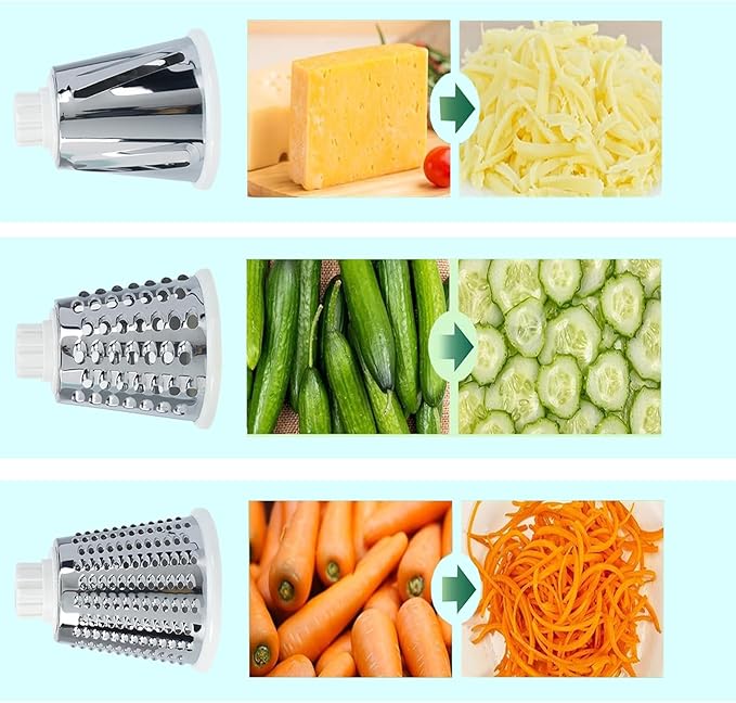 GOTOSOBAY Cheese Grater with Handle,Multifunctional Rotary Cheese Grater