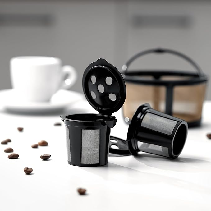 2 Reusable K Cups and Basket Coffee Filter for Keurig K-Duo Hot & Iced Single Serve & Carafe Coffee Maker with MultiStream Technology (Gen 2)