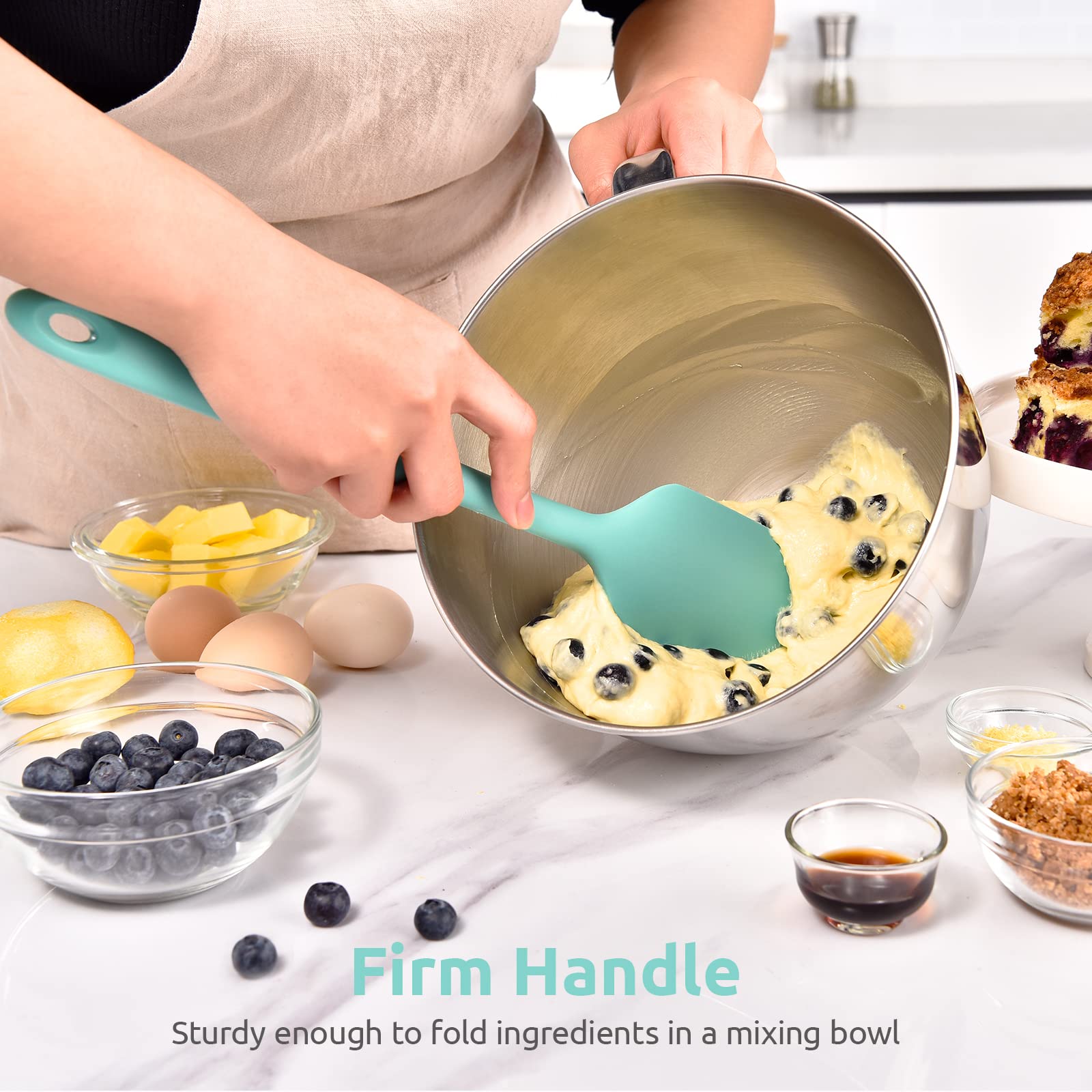 U-Taste 14in Extra Large Silicone Spatula, 480°F Heat Resistant, Aqua Sky