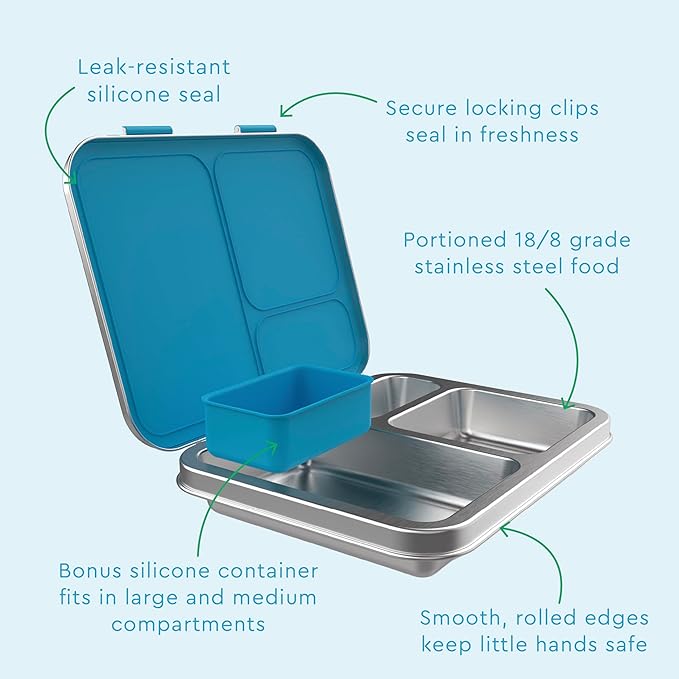 Bentgo Kids Prints Stainless Steel Leak-Resistant 3-Compartment Lunch Box