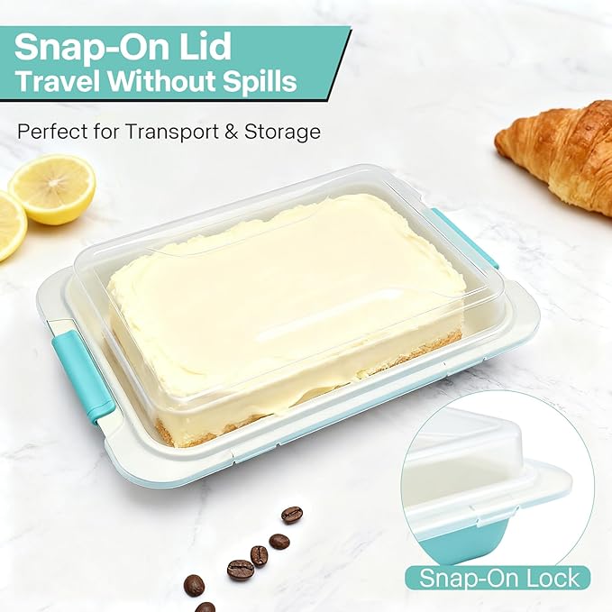 Spmarkt 9x13 Baking Pan & Lid, Nonstick Aluminized Steel, Silicone Handles