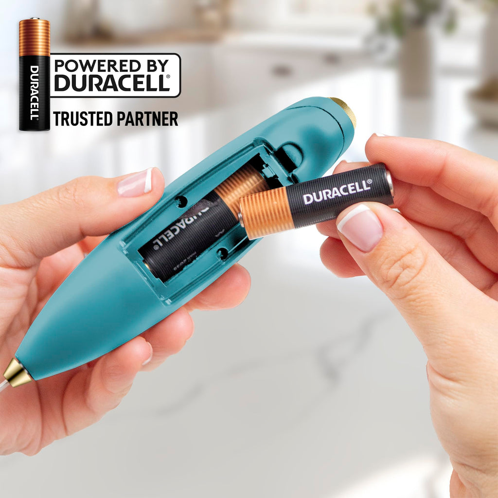 Zulay Kitchen Powerful Milk Frother Wand With Duracell Batteries - Ultra Fast Handheld Drink Mixer - Electric Whisk Foam Maker for Coffee, Lattes, Cappuccino & Matcha - Z1 Motor - Lake Gold