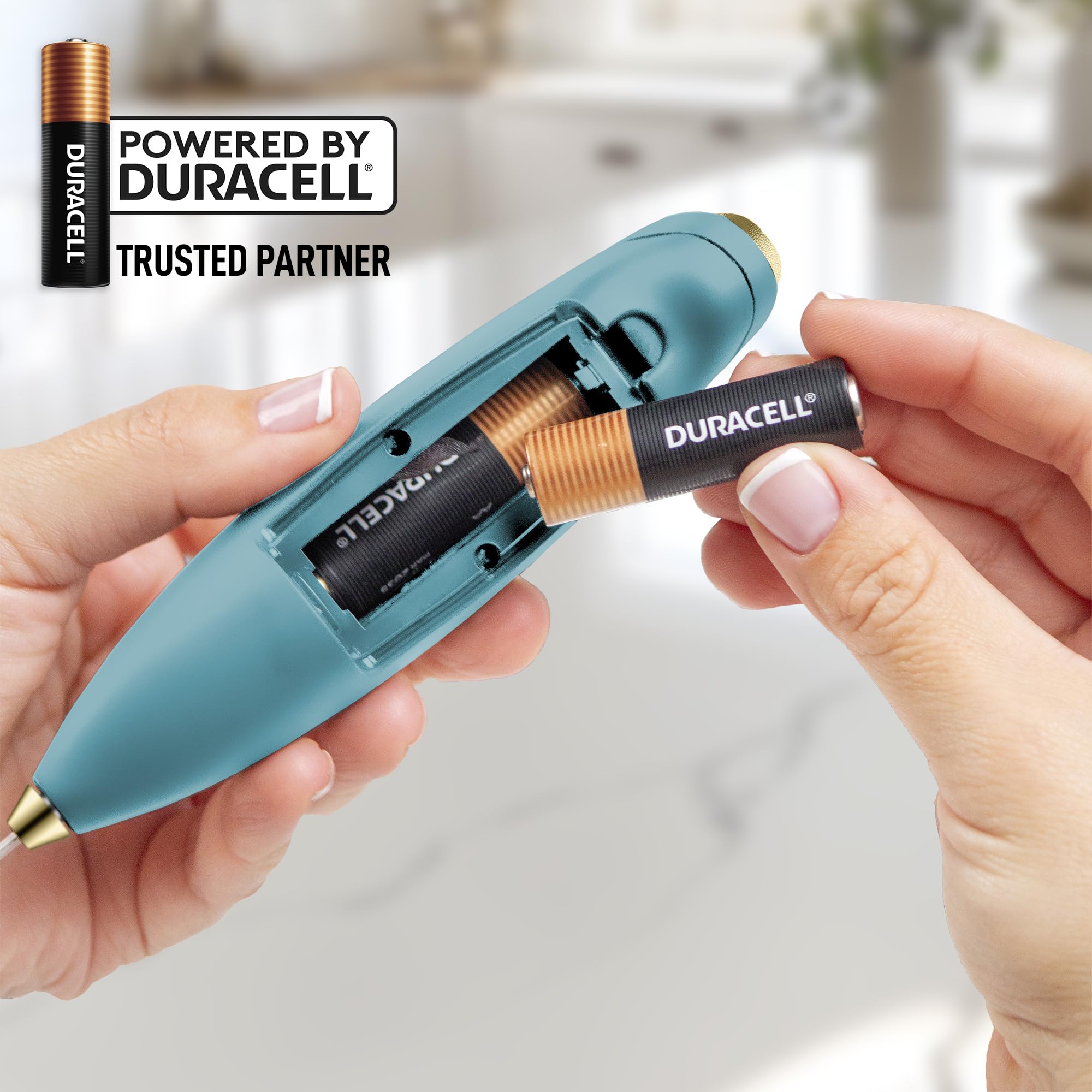 Zulay Kitchen Powerful Milk Frother Wand With Duracell Batteries - Ultra Fast Handheld Drink Mixer - Electric Whisk Foam Maker for Coffee, Lattes, Cappuccino & Matcha - Z1 Motor - Lake Gold
