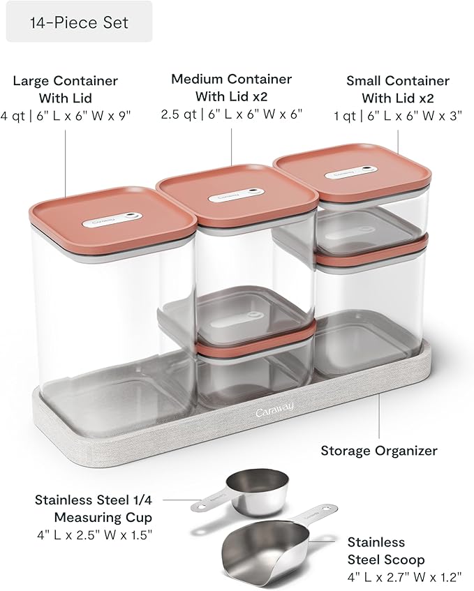Caraway 13-Piece Glass Airtight Food Storage Containers with Lids