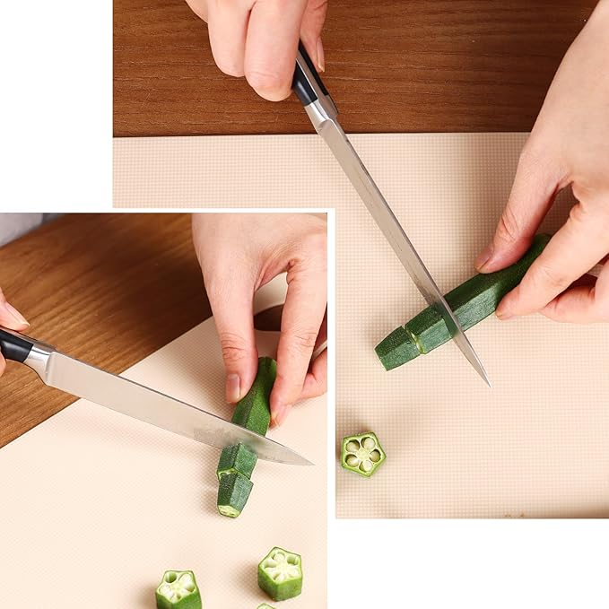 Black Knife Set with Block, 15Pcs Knife Block Set with Built-in Sharpener