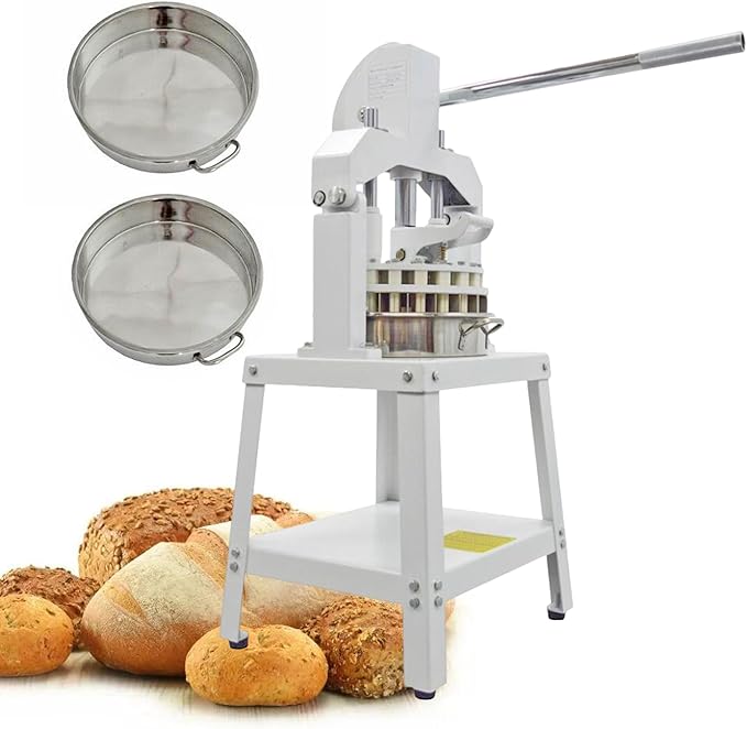 Yokoma Commercial 40pcs Dough Divider Manual 40PCS Dough Divider Manual Doughs Dividing Cutting Machine with 2 Stainless Steel Basin for Commercial Baking Needs, 0.95-4.41oz(27-125g) Range