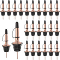 Pafusen 24 Pack Liquor Bottle Pourers, Liquor Pour Spout for Liquor Bottles, Stainless Steel Olive oil Dispenser Spout, Alcohol Pourer Dust Caps Covers Fixed, Rose Gold