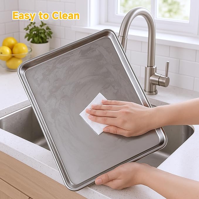 Ohtomber 3 Pack Heavy Duty Stainless Steel Baking Sheet Set, 9/12/16 Inch