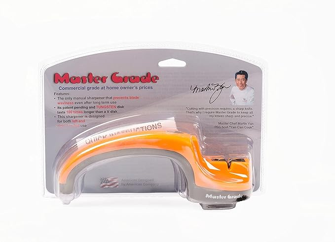 Master Grade Premium Manual Knife Sharpener in orange