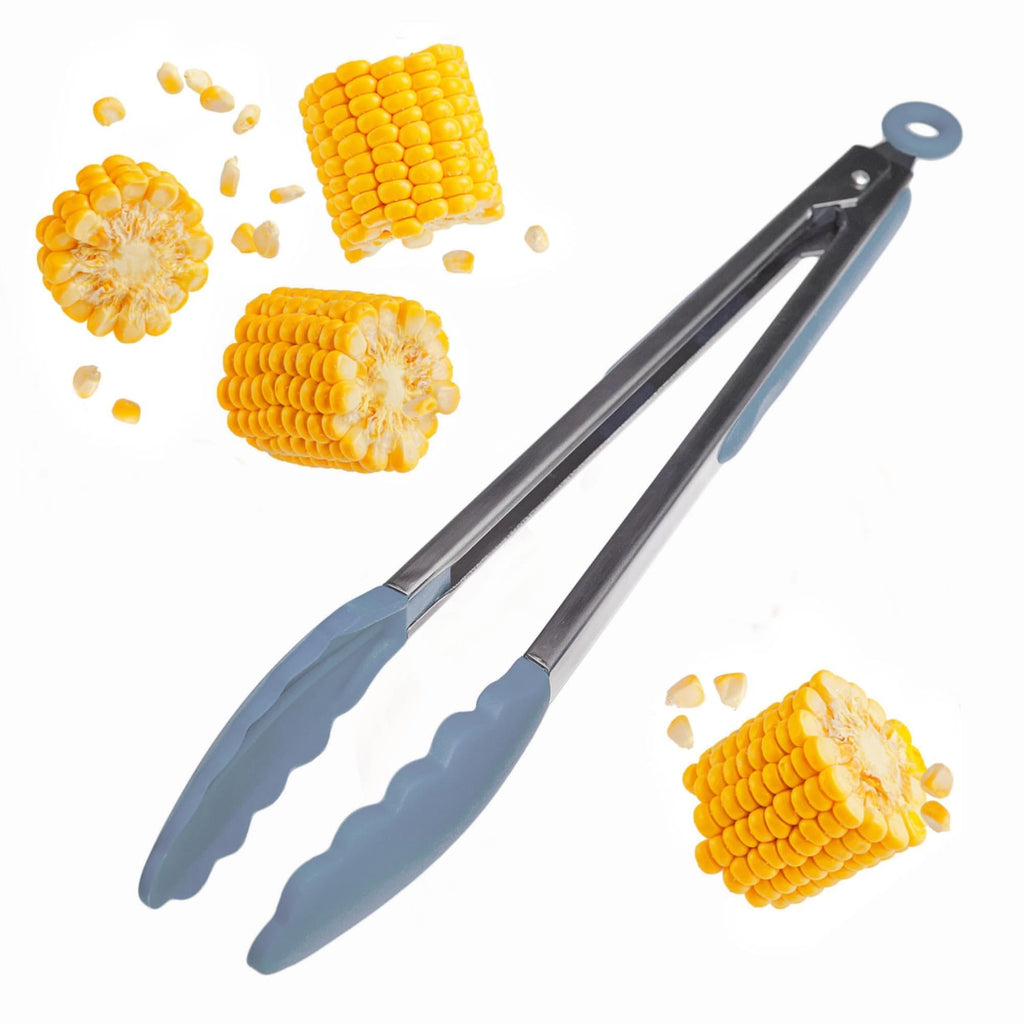 Starpack Get a Grip Silicone Kitchen Tongs (12 Inch) - LFGB Non Toxic, 600°F Heat Resistant, BPA-Free - Heavy-Duty Stainless Steel, Locking - Dishwasher Safe for Nonstick Cookware