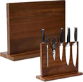 YelloIris Wooden Magnetic Knife Holder - Dual - Sided Stand with Enhanced Magnets for Multifunctional Kitchen Knife Storage - Stylish, Durable, and Strong (Knives Not Included) - 12" x 9" - 3.48 lbs