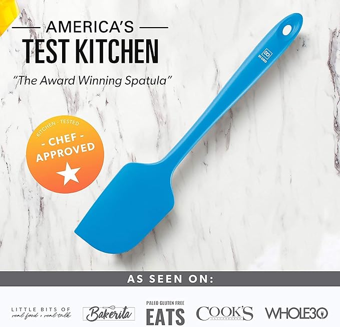 DI ORO Large Silicone Spatula - 600F Heat Resistant, Blue